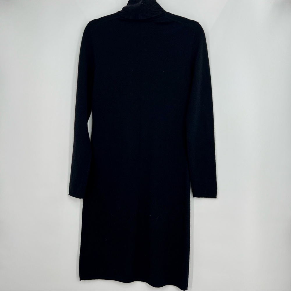 Barrow & Grove Cashmere Yarn Turtleneck Long Sleeve Mini Dress Black Knitted S - Picture 5 of 8